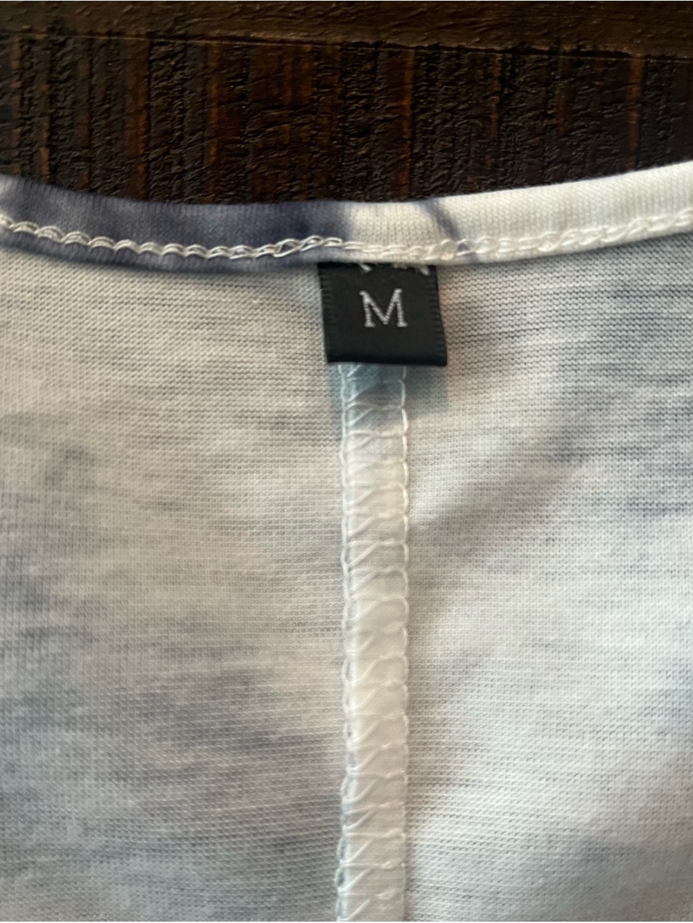 NWOT Women’s Cold-Shoulder Top 3/4 Sleeve - Blue & White Coquette Girl Festival - Picture 5 of 7